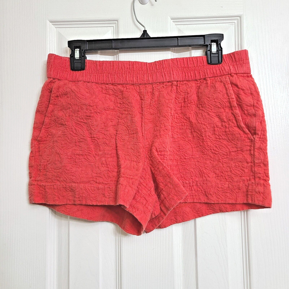 J Crew Factory Jacquard Floral Paisley Texture Shorts Coral 3" Inseam C2107 Sz 6